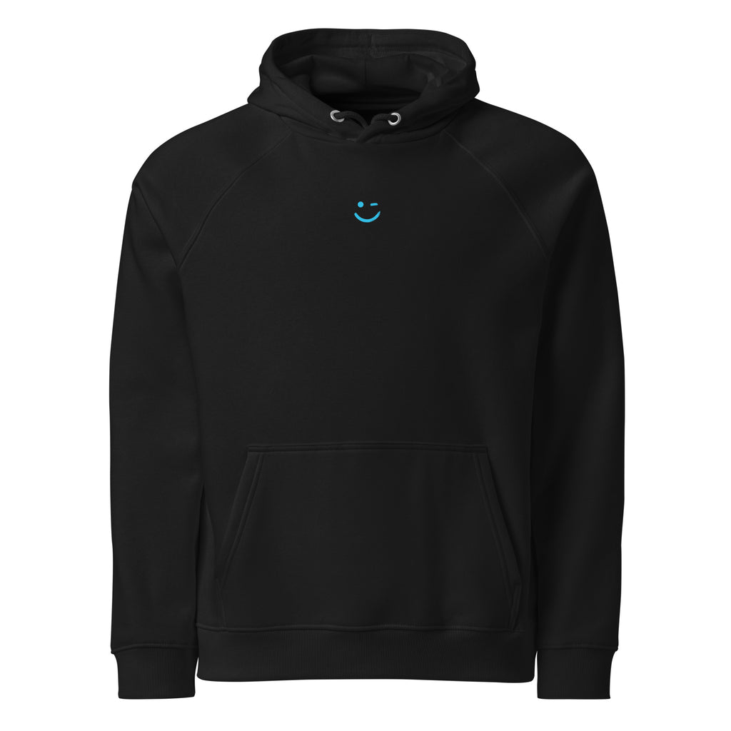 Vitruvius hoodie Black színben, elölnézet – tiszta előrész, raglán ujj