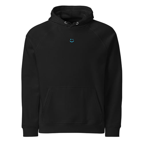 Jézus hoodie Black színben, elölnézet – tiszta előrész, raglán ujj