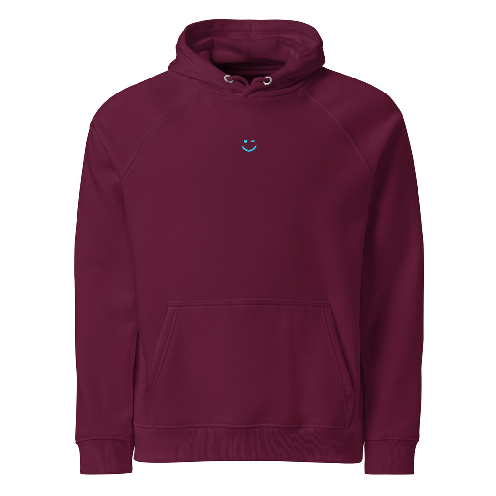 Mona Lisa hoodie Burgundy színben, elölnézet – tiszta előrész, raglán ujj