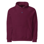 Leonardo da Vinci hoodie Burgundy színben, elölnézet – tiszta előrész, raglán ujj