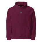 Vitruvius hoodie Burgundy színben, elölnézet – tiszta előrész, raglán ujj