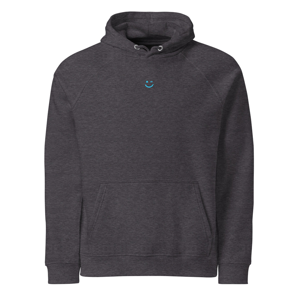 Jézus hoodie Charcoal Melange színben, elölnézet – tiszta előrész, raglán ujj