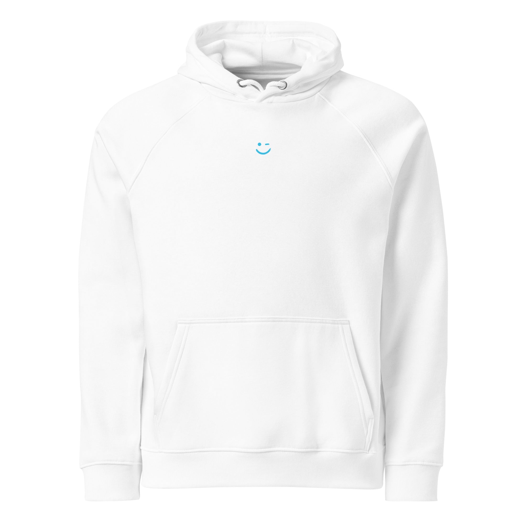 Jézus hoodie White színben, elölnézet – tiszta előrész, raglán ujj