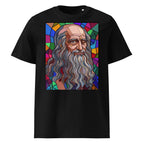 Leonardo da Vinci póló Black színben, elölnézet – 180 g/m² organikus pamut
