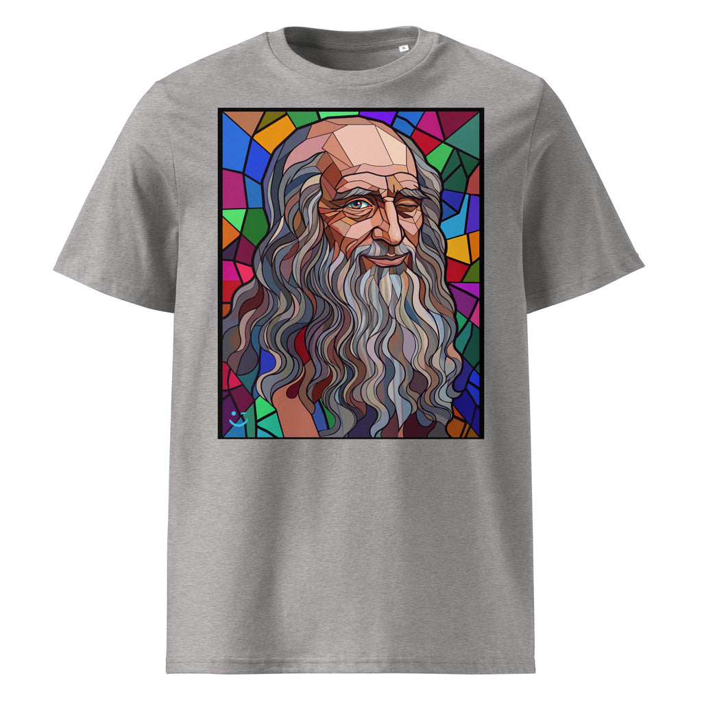 Leonardo da Vinci póló Heather Grey színben, elölnézet – 180 g/m² organikus pamut