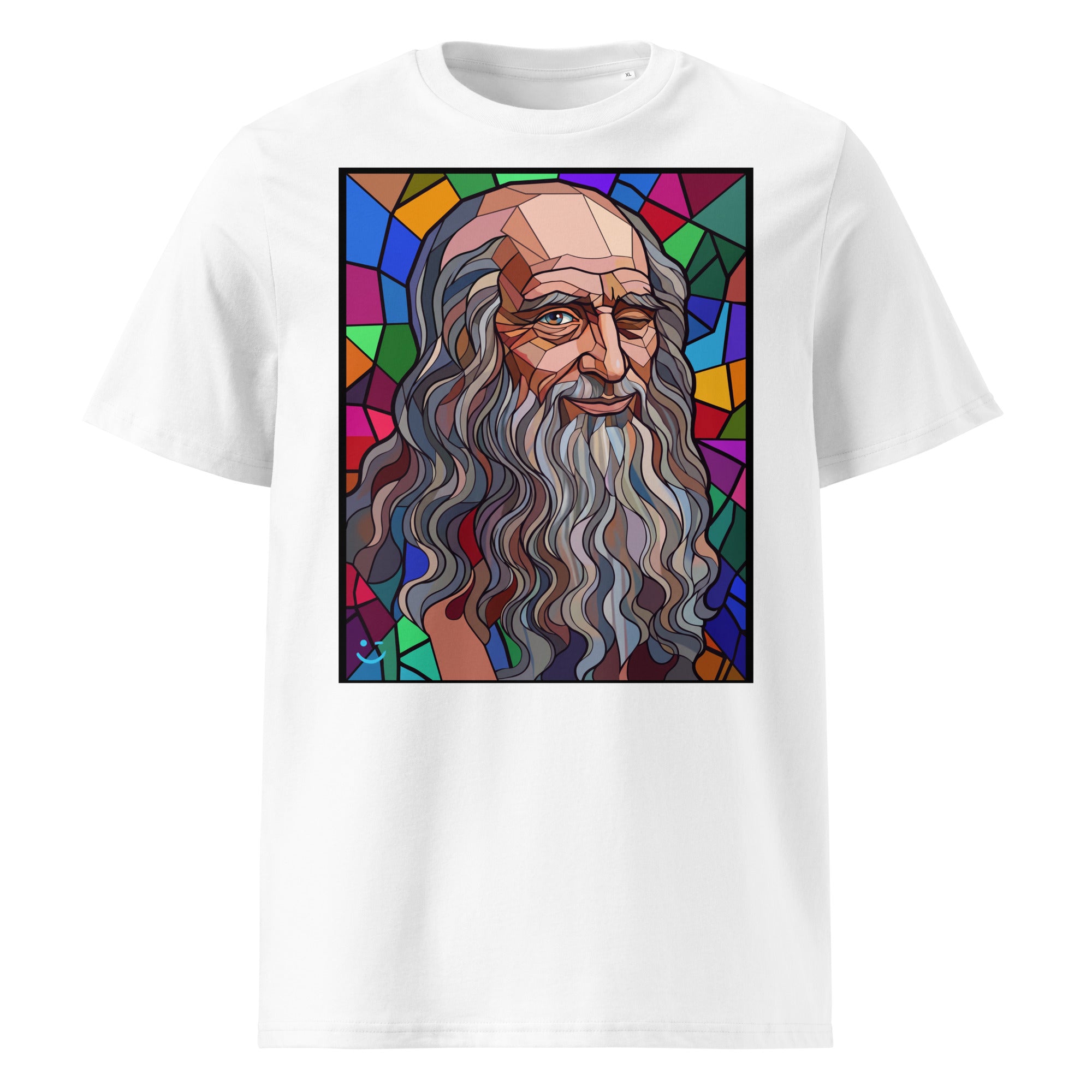 Leonardo da Vinci póló White színben, elölnézet – 180 g/m² organikus pamut